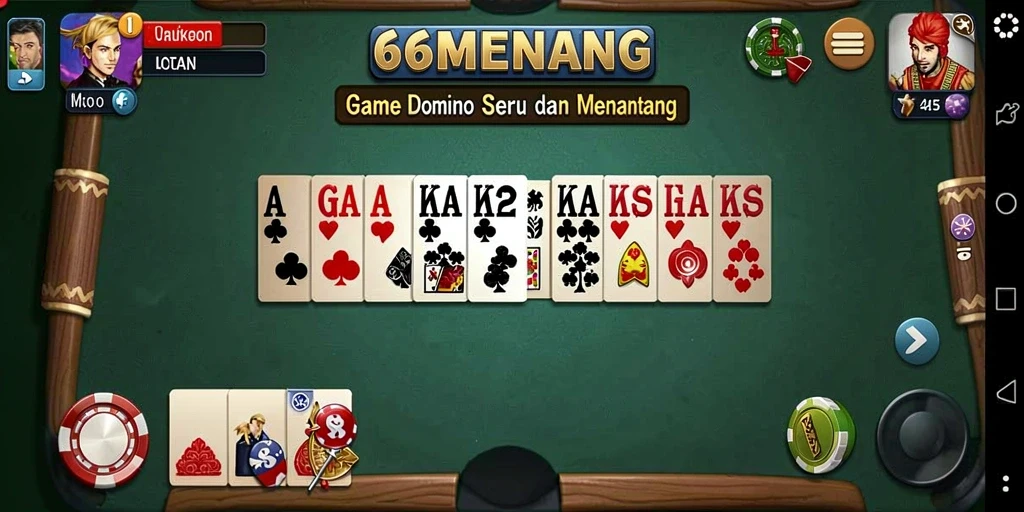 Menampilkan aksi seru dalam permainan Domino 66MENANG.