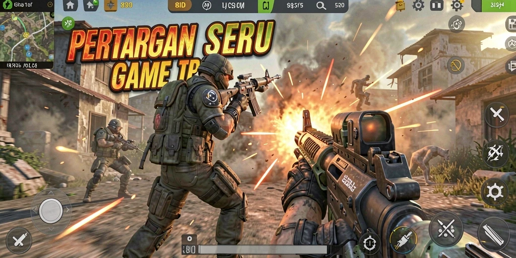 Penggambaran aksi intens dalam gameplay TPS 8ID.