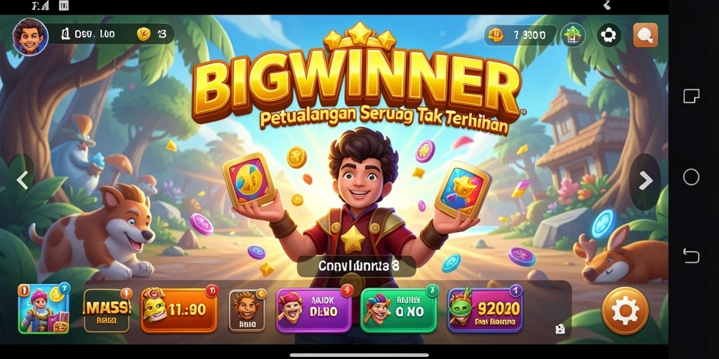Screenshot BIGWINNER menampilkan aksi petualangan yang mendebarkan.