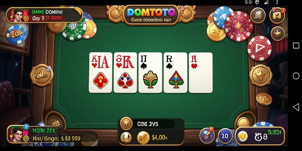 Tampilan seru gameplay domino di DOMTOTO.