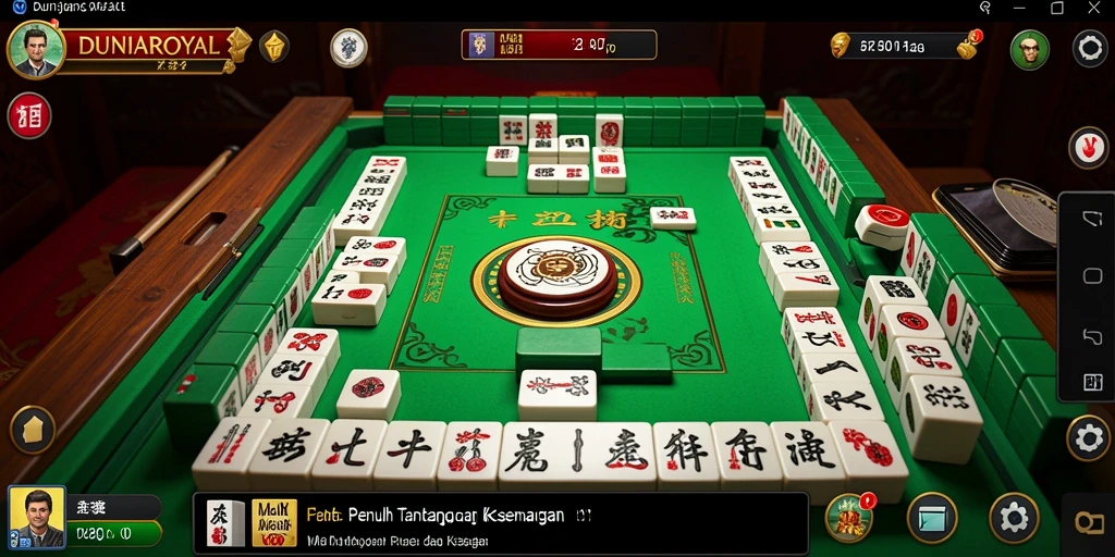 Screenshot gameplay DUNIAROYAL menampilkan aksi mencocokkan batu Mahjong.