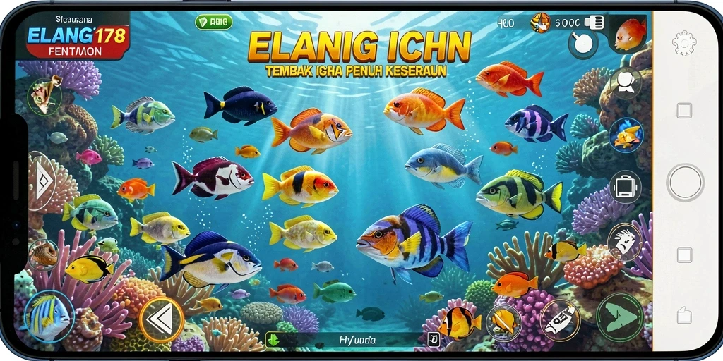 Tangkapan layar menampilkan aksi seru menembak ikan di ELANG178.