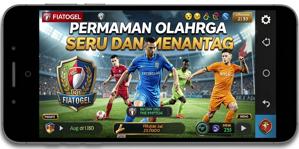 Tampilan seru gameplay FIATOGEL menampilkan aksi olahraga yang mendebarkan.