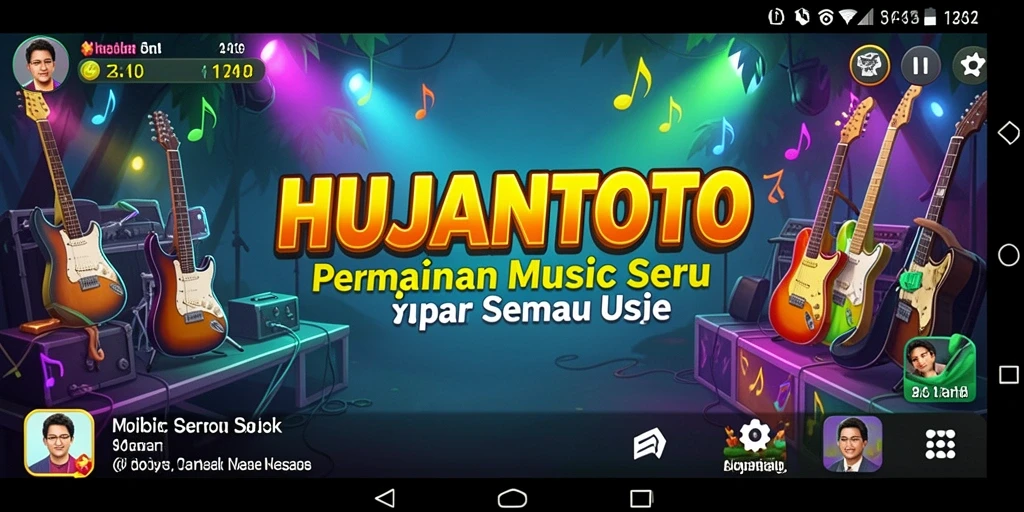 Screenshot gameplay HUJANTOTO yang menampilkan keseruan bermain musik.