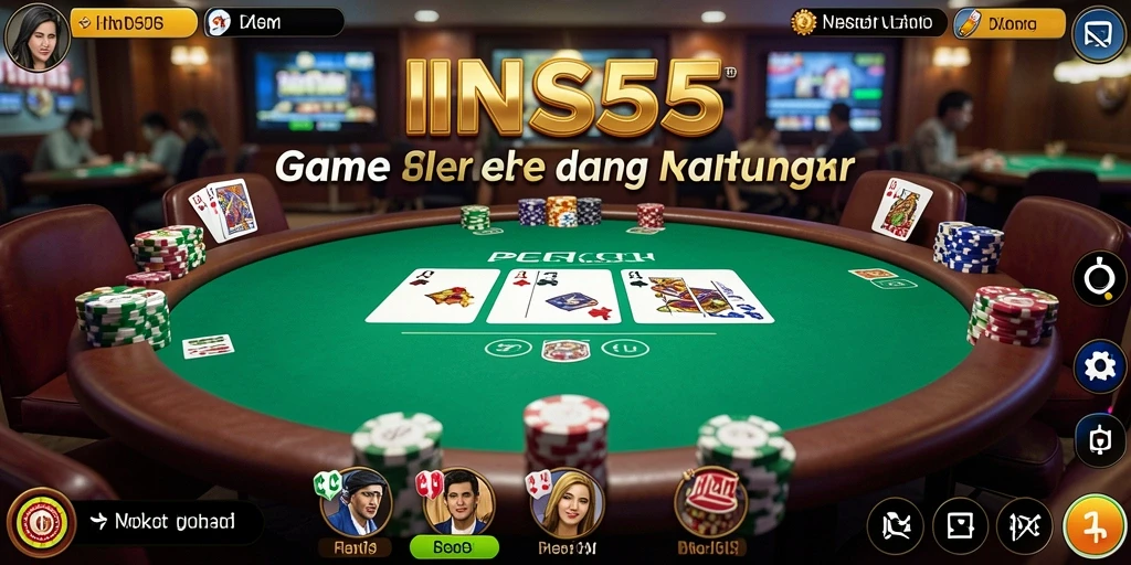 Screenshot gameplay INS55 menunjukkan keseruan bermain Poker.