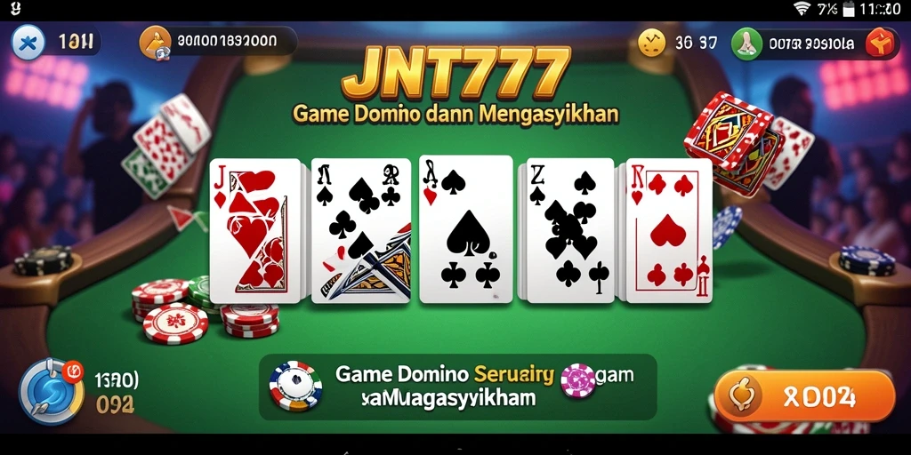 Screenshot gameplay JNT777 menampilkan serunya bermain domino.