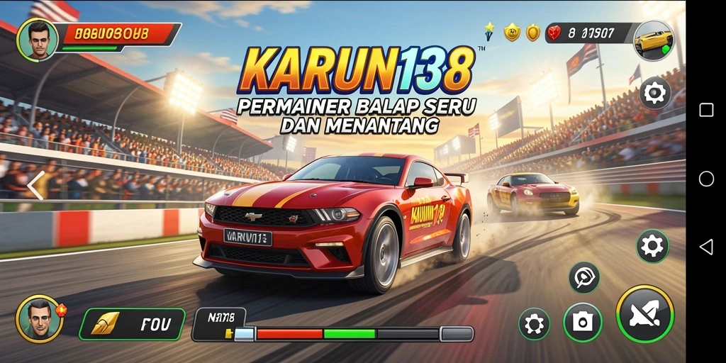 Tampilan gameplay balap yang mendebarkan di KARUN138.