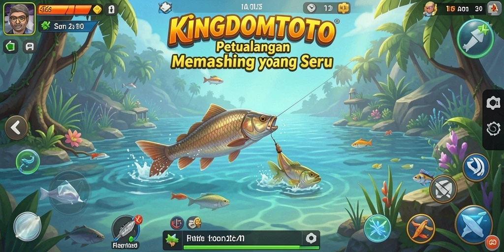 Tampilan menakjubkan dari gameplay memancing di KINGDOMTOTO.