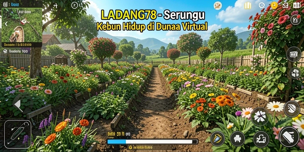 Tangkapan layar menunjukkan gameplay berkebun yang mengasyikkan di LADANG78.