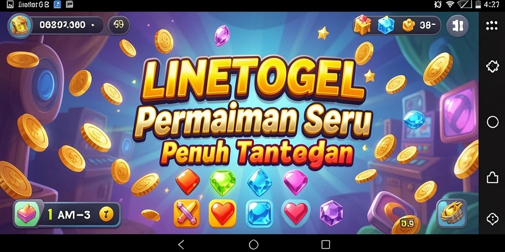 Screenshot gameplay LINETOGEL yang menunjukkan aksi mencocokkan elemen warna-warni.