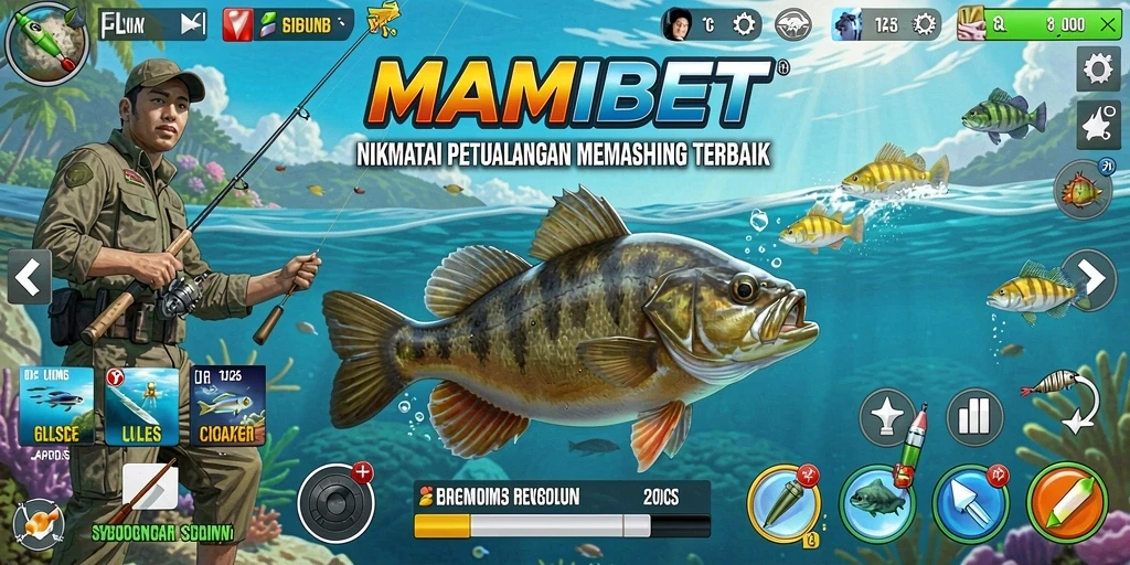 Tampilan screenshot utama MAMIBET yang menampilkan keseruan gameplay Fishing.
