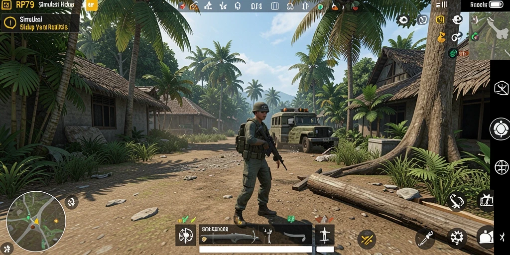 Tangkapan layar utama RP79 menampilkan gameplay simulasi kehidupan yang menarik.