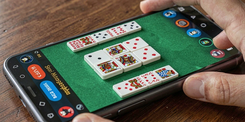 Screenshot RVIP3 menampilkan momen seru dalam permainan domino.