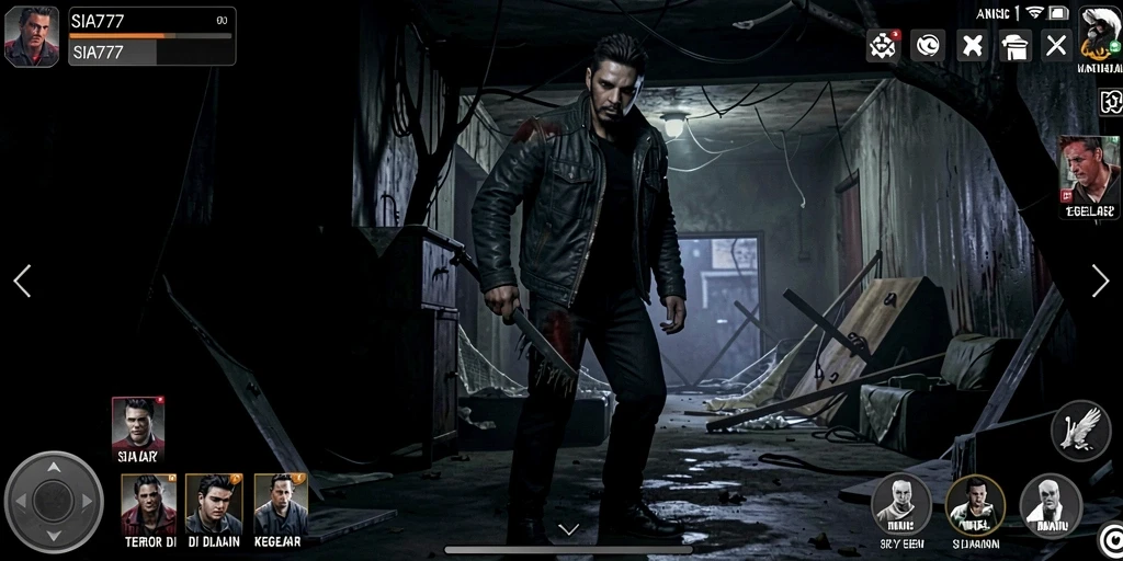 Screenshot gameplay SIA777 menampilkan suasana horor yang mencekam.