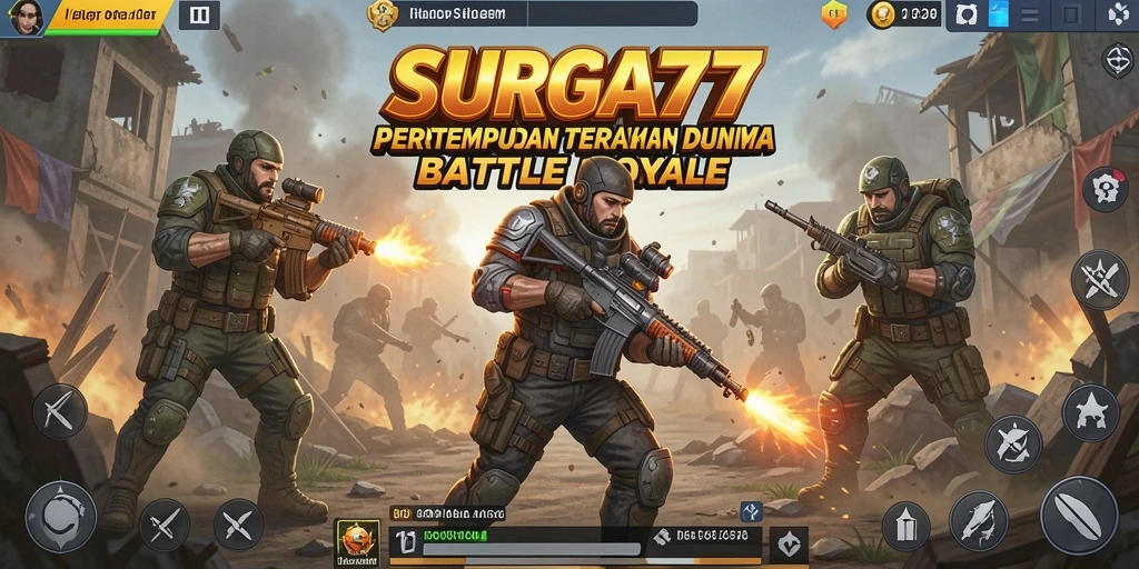 Menampilkan aksi menegangkan di lapangan pertempuran Battle Royale SURGA77.