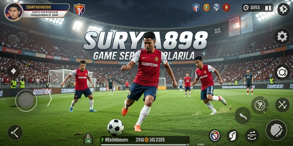 Gameplay menyerupai pertandingan sepak bola nyata yang seru.