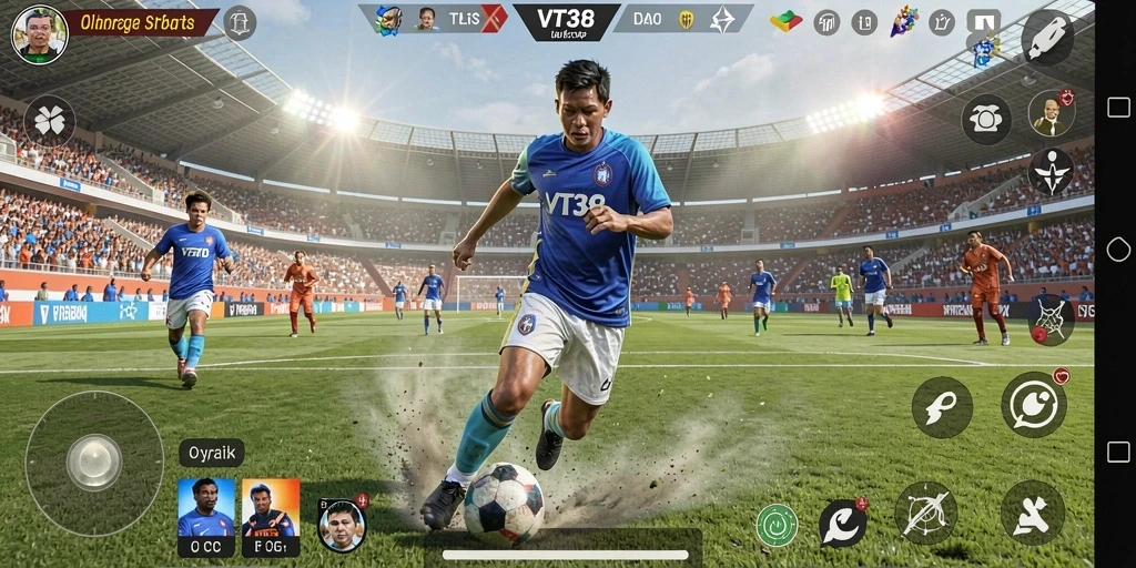 Tampilan gameplay seru dengan aksi olahraga intens.